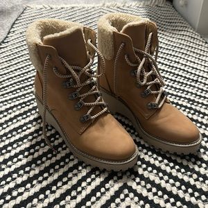 Dolce Vita Faux Fur Lace Up Boots, Women’s